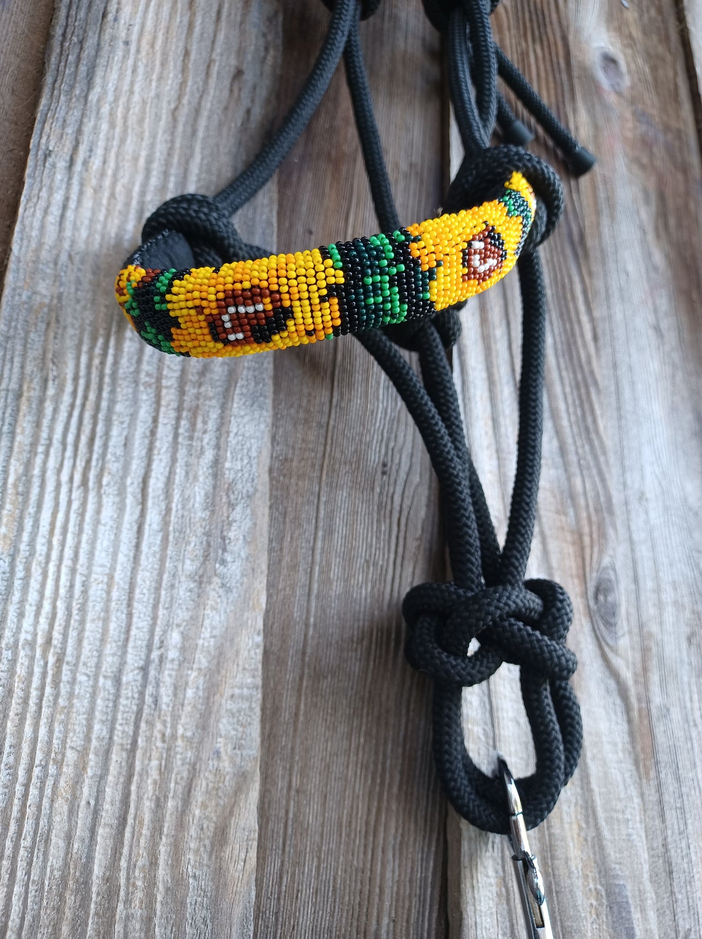 Sunflower Beaded Rope Horse and Pony Halters with Lead