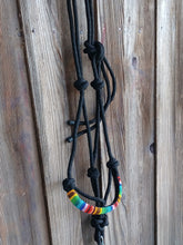 Load image into Gallery viewer, Chocolate Serape Twist Hand Beaded Rope Halter with Lead Rope For Horse and Pony
