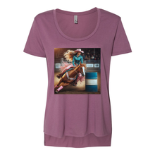 Load image into Gallery viewer, Turn N Burn Barrel Racer Scoop Neck T Shirts
