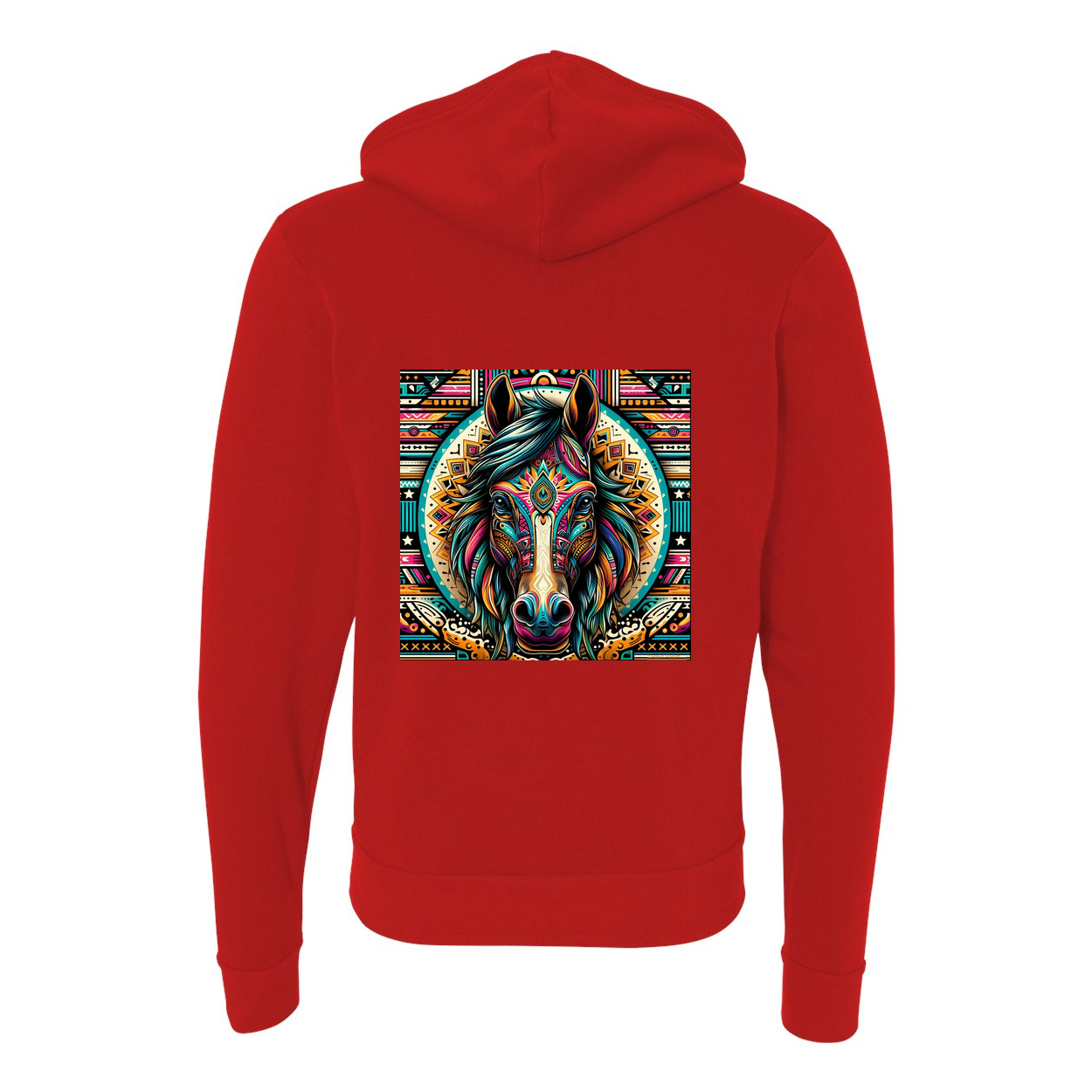 Tribal Horse Dusty Zip-Up Front Pocket Hooded Sweatshirts