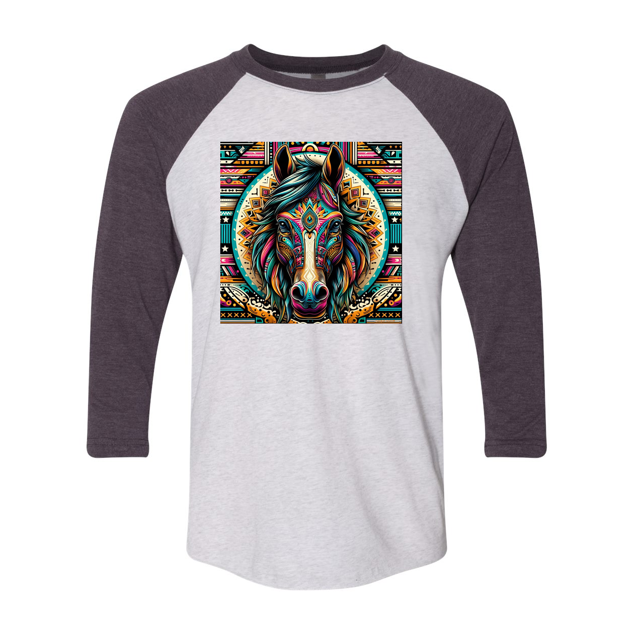 Tribal Horse Dusty! 3 4 Sleeve Raglan T Shirts