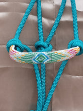 Load image into Gallery viewer, Southwestern Diamond Beaded Rope Horse and Pony Halters with Lead
