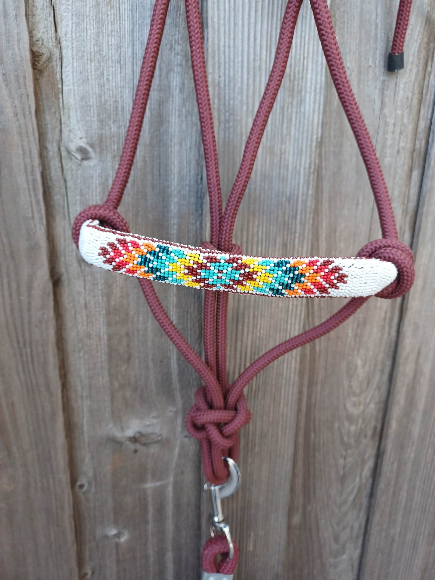 Tribal Love Beaded Rope Horse and Pony Halters with Lead