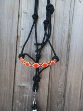 Load image into Gallery viewer, Cowgirl Roots™ Tribal Diamond, Beaded Rope Horse Halter, with Lead Rope, Horse and Pony African Pattern
