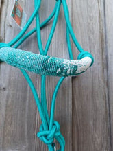 Load image into Gallery viewer, Arrow Love Hand Beaded Rope Halters in Turquoise Lead Rope
