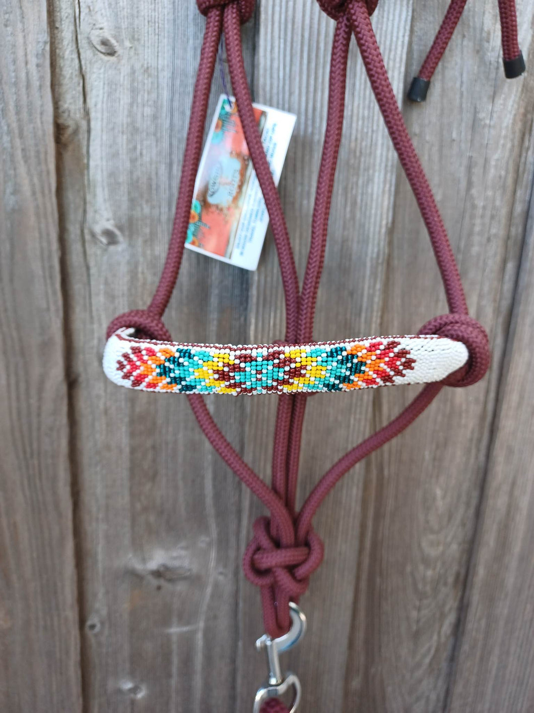 Tribal Love Beaded Rope Horse and Pony Halters with Lead