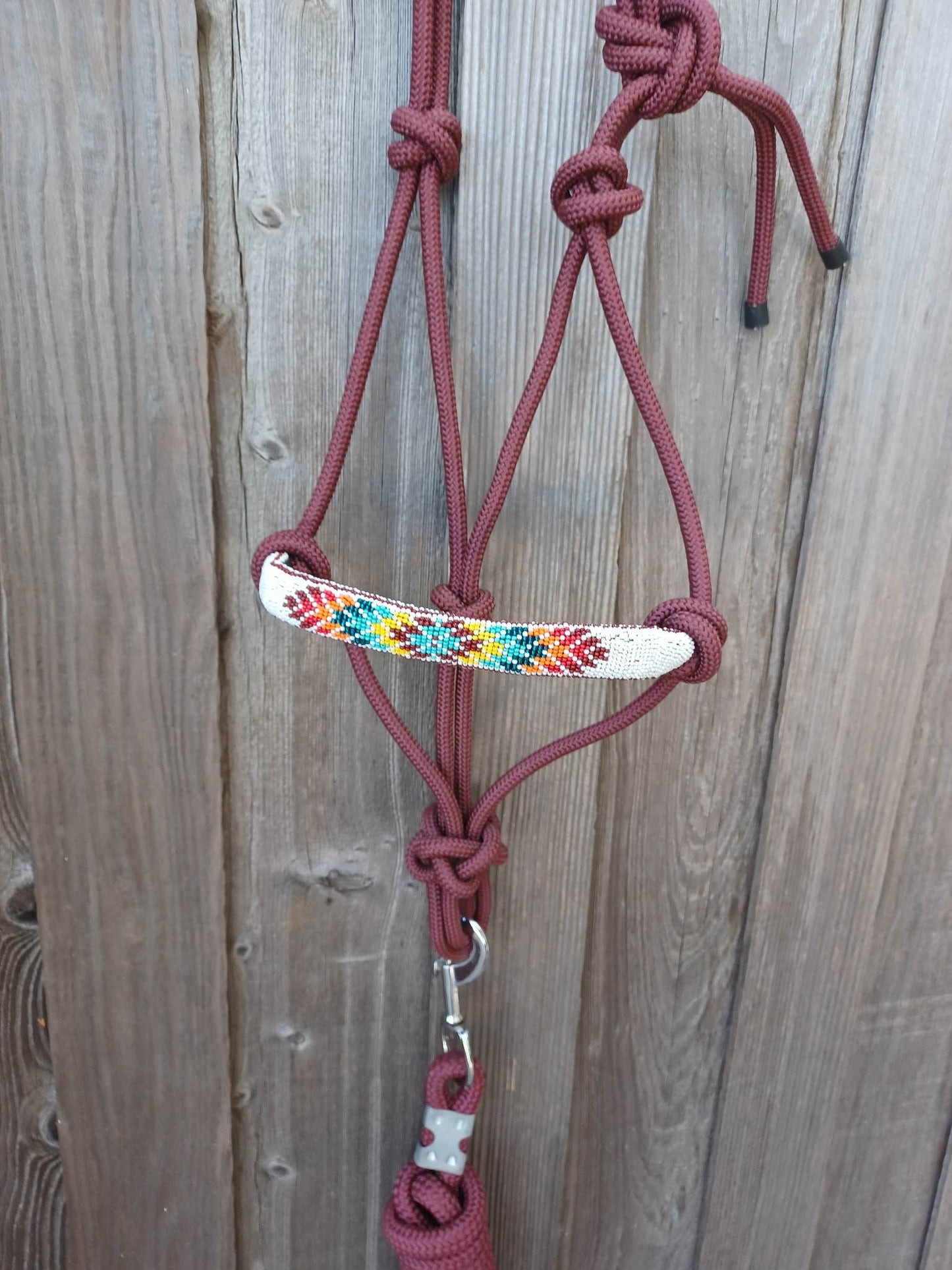 Tribal Love Beaded Rope Horse and Pony Halters with Lead