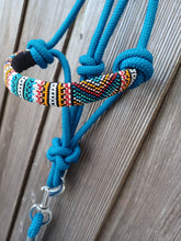 Load image into Gallery viewer, Cowgirl Roots™  Serape Warrior, Beaded Rope Horse Halter, with Lead Rope, Horse and Pony Blueer, with Lead Rope, Horse and Pony
