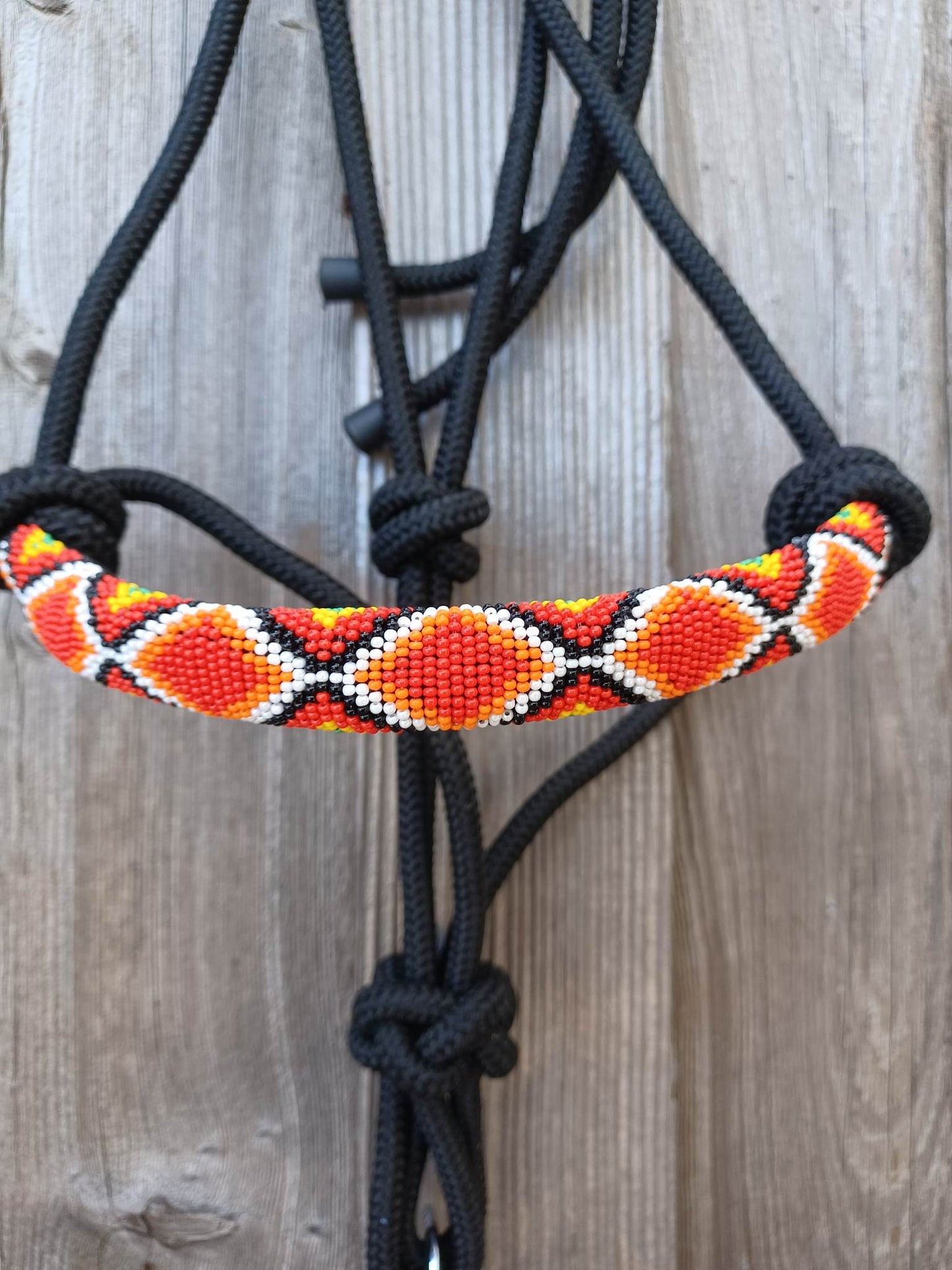 Tribal Diamond Beaded Rope Horse and Pony Halters with Lead