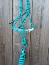 Load image into Gallery viewer, Arrow Love Hand Beaded Rope Halters in Turquoise Lead Rope
