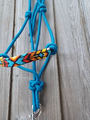 Feather Arrows Beaded Rope Horse and Pony Halters with Lead