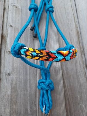 Feather Arrows Beaded Rope Horse and Pony Halters with Lead