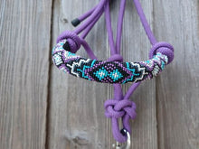 Load image into Gallery viewer, Southwestern Purple Beaded Rope Horse and Pony Halters with Lead
