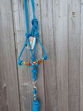 Load image into Gallery viewer, Feather Arrows Beaded Rope Horse and Pony Halters with Lead
