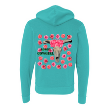 Load image into Gallery viewer, Cowgirl Roots™ Rowdy Cowgirl, Full Zip-Up Front Pocket Hooded Sweatshirts
