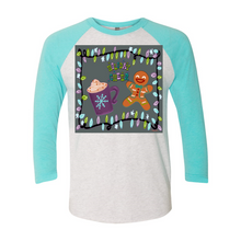 Load image into Gallery viewer, Holiday Cheer 3/4 sleeve Raglan T Shirts
