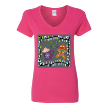 Load image into Gallery viewer, Holiday Cheer V-Neck Cotton T-Shirts
