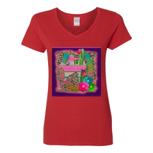 Load image into Gallery viewer, Desert Bronc Dreams V-Neck Cotton T-Shirts

