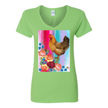 Load image into Gallery viewer, Rose&#39;s Hen V-Neck Cotton T-Shirts
