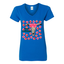 Load image into Gallery viewer, Cowgirl Roots™ Rowdy Cowgirl V-Neck T-Shirts
