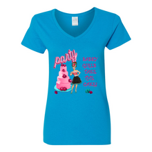 Load image into Gallery viewer, Sassy Girl&#39;s Take The Cake V-Neck Cotton T-Shirts
