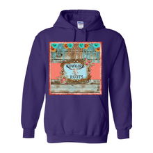 Load image into Gallery viewer, Cowgirl Roots Steer Head and Roses Logo Pull Over Front Pocket Hoodies

