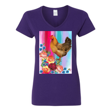 Load image into Gallery viewer, Rose&#39;s Hen V-Neck Cotton T-Shirts
