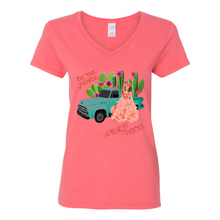 Load image into Gallery viewer, Be The Flower Amongst Prick&#39;s V-Neck Cotton T-Shirts
