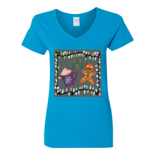 Load image into Gallery viewer, Holiday Cheer V-Neck Cotton T-Shirts

