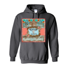 Load image into Gallery viewer, Cowgirl Roots Steer Head and Roses Logo Pull Over Front Pocket Hoodies
