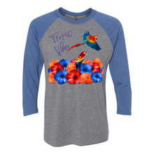 Load image into Gallery viewer, Tropic Vibes 3/4 sleeve Raglan T Shirts
