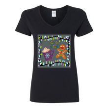 Load image into Gallery viewer, Holiday Cheer V-Neck Cotton T-Shirts
