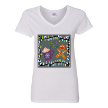 Load image into Gallery viewer, Holiday Cheer V-Neck Cotton T-Shirts
