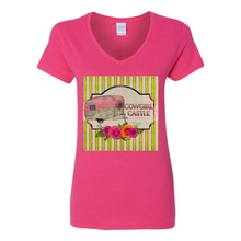 Load image into Gallery viewer, Cowgirl Castle V Neck Cotton T Shirts
