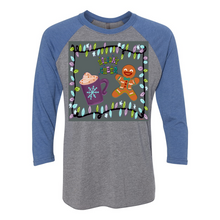 Load image into Gallery viewer, Holiday Cheer 3/4 sleeve Raglan T Shirts
