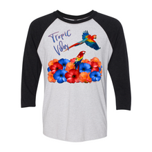 Load image into Gallery viewer, Tropic Vibes 3/4 sleeve Raglan T Shirts
