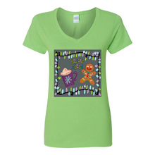 Load image into Gallery viewer, Holiday Cheer V-Neck Cotton T-Shirts
