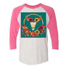 Load image into Gallery viewer, Steer Into Fall Three Quarter 3/4 Sleeve Raglan T Shirts
