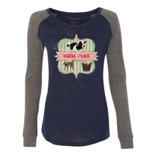 Load image into Gallery viewer, Farm Life Patch Elbow Ling Sleeve T Shirts
