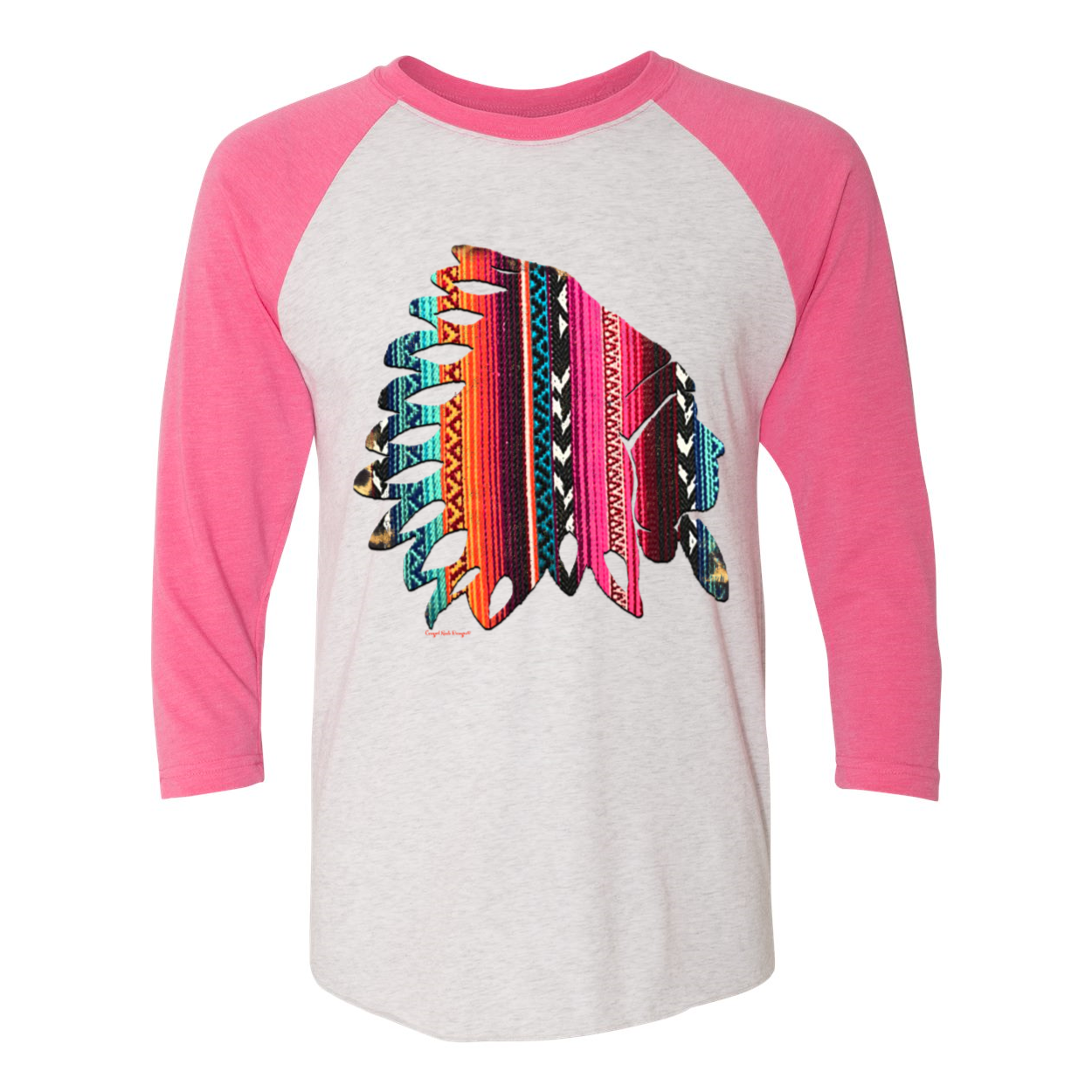 Cowgirl Roots™ The Chief, Serape and Leopard Print 3 4 T Shirt