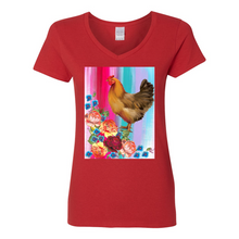 Load image into Gallery viewer, Rose&#39;s Hen V-Neck Cotton T-Shirts
