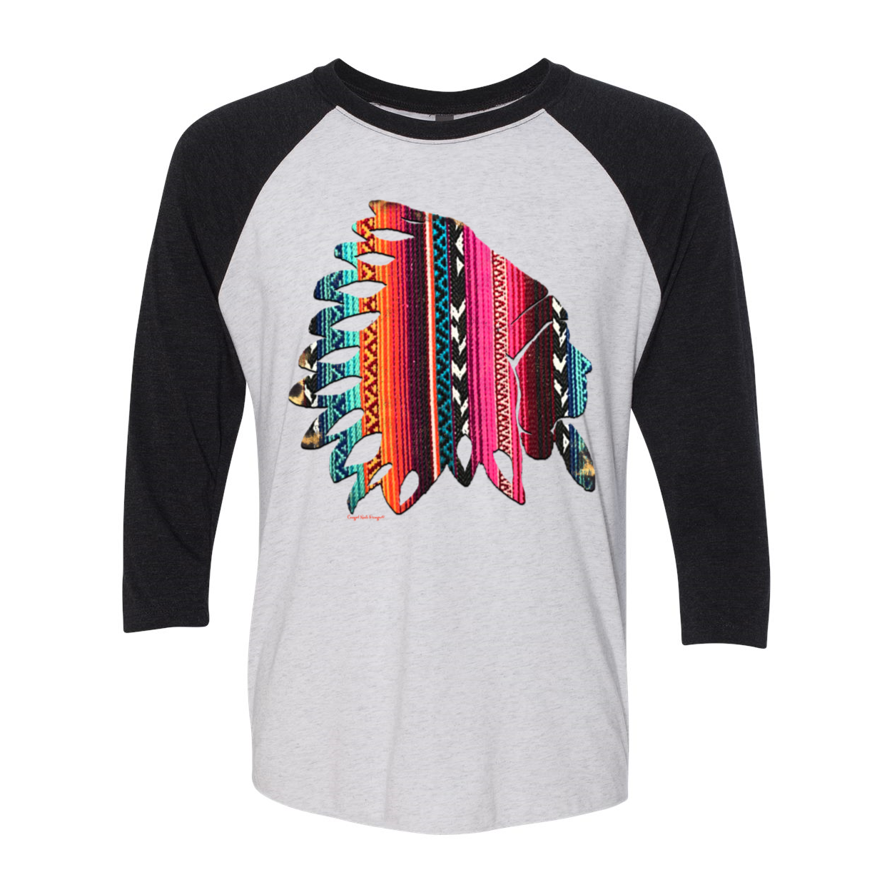 Cowgirl Roots™ The Chief, Serape and Leopard Print 3 4 T Shirt