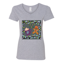 Load image into Gallery viewer, Holiday Cheer V-Neck Cotton T-Shirts
