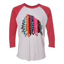 Load image into Gallery viewer, Cowgirl Roots™ The Chief, Serape and Leopard Print 3 4 T Shirt
