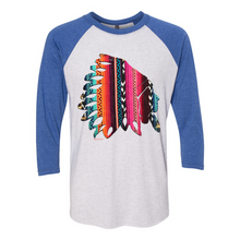 Load image into Gallery viewer, Cowgirl Roots™ The Chief, Serape and Leopard Print 3 4 T Shirt
