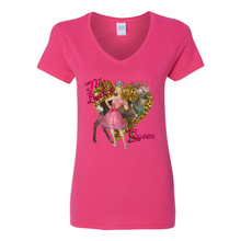 Load image into Gallery viewer, The Buck&#39; Queen V-Neck Cotton T-Shirts
