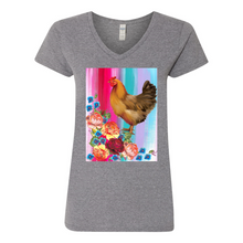 Load image into Gallery viewer, Rose&#39;s Hen V-Neck Cotton T-Shirts
