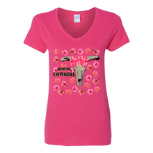 Load image into Gallery viewer, Cowgirl Roots™ Rowdy Cowgirl V-Neck T-Shirts
