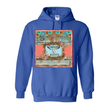 Load image into Gallery viewer, Cowgirl Roots Steer Head and Roses Logo Pull Over Front Pocket Hoodies
