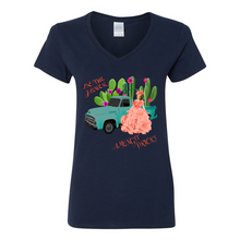 Load image into Gallery viewer, Be The Flower Amongst Prick&#39;s V-Neck Cotton T-Shirts
